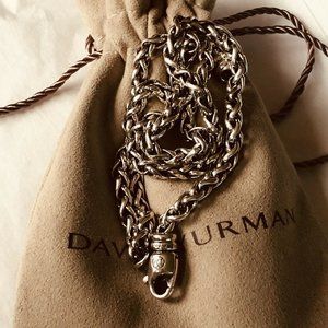 100% David Yurman Wheat Chain Necklace 4mm wide x 16" Long Excellent Preowned